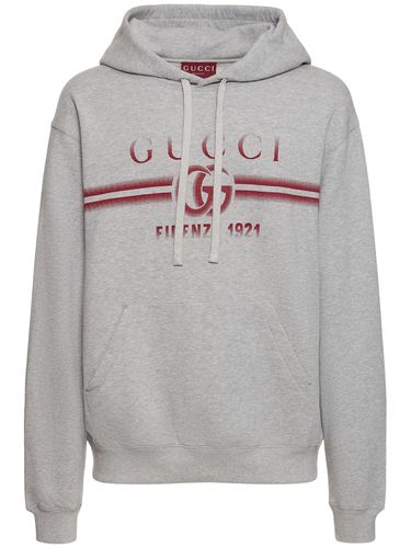 Logo Cotton Jersey Hoodie - GUCCI - Modalova