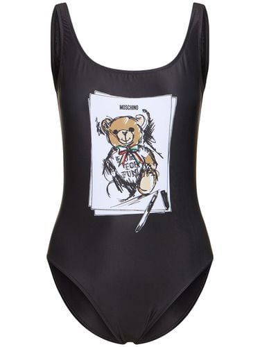 Printed Lycra One Piece Swimsuit - MOSCHINO - Modalova