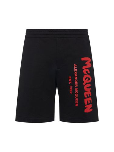 Shorts Aus Baumwolle Mit Druck - ALEXANDER MCQUEEN - Modalova