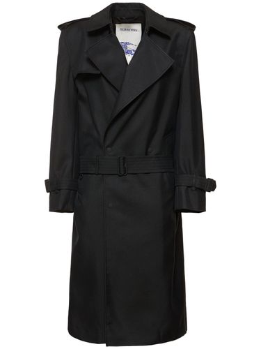 Trench Doppiopetto In Gabardina Con Cintura - BURBERRY - Modalova