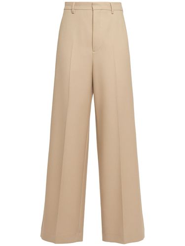 Pantalones Anchos De Gabardina De Lana - AMI PARIS - Modalova