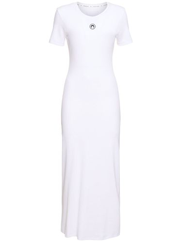 Logo Cotton Blend Jersey Midi Dress - MARINE SERRE - Modalova