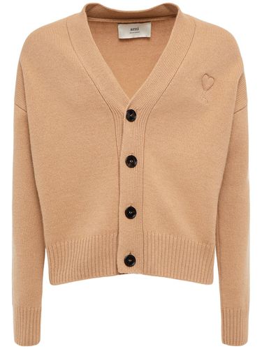 Adc Logo Wool Cashmere Cardigan - AMI PARIS - Modalova