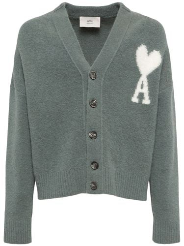 Cardigan Aus Alpakamischstrick „adc“ - AMI PARIS - Modalova