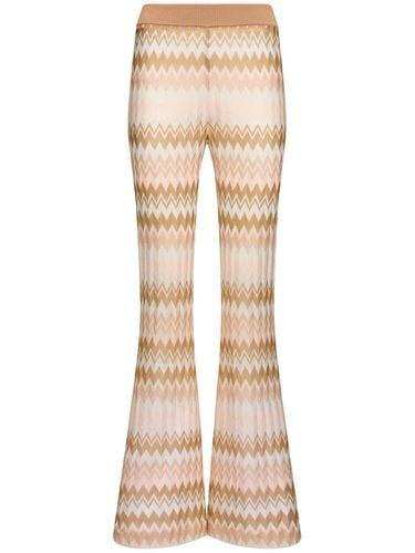 Knit Viscose Lamé Flared Pants - MISSONI - Modalova