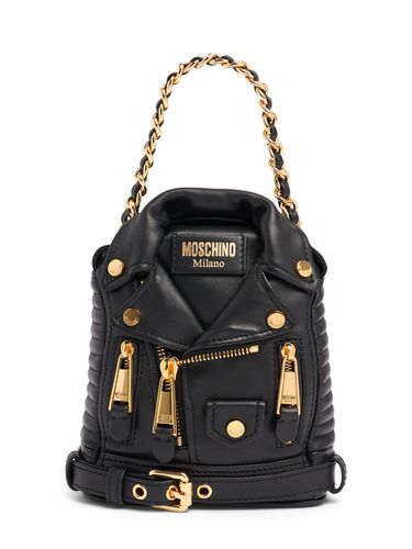 Biker Nappa Leather Backpack - MOSCHINO - Modalova