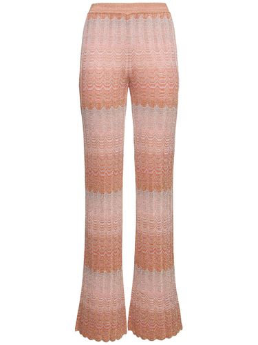 Pantaloni In Maglia Di Viscosa Lamé A Righe - MISSONI - Modalova