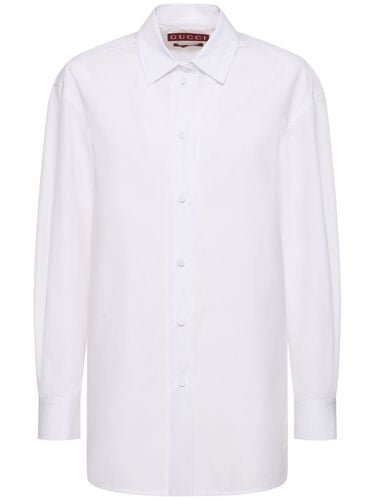 Camicia In Popeline Di Cotone - GUCCI - Modalova