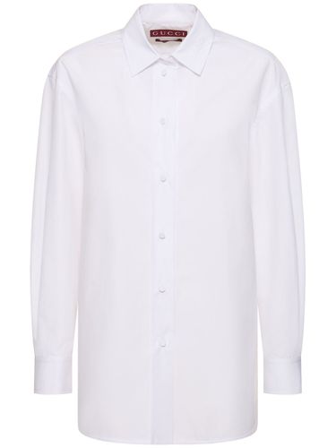 Camisa De Popelina De Algodón Con Lazos - GUCCI - Modalova