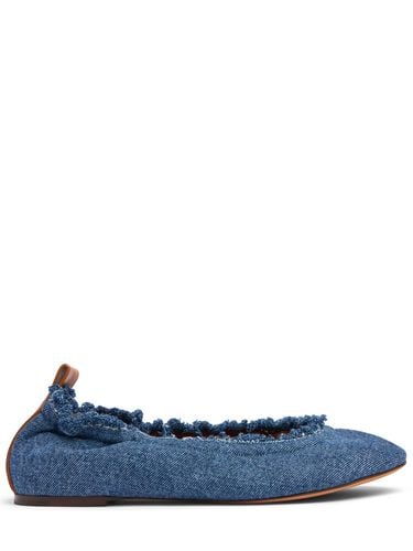 Mm Hohe Ballerinas Aus Denim - LANVIN - Modalova