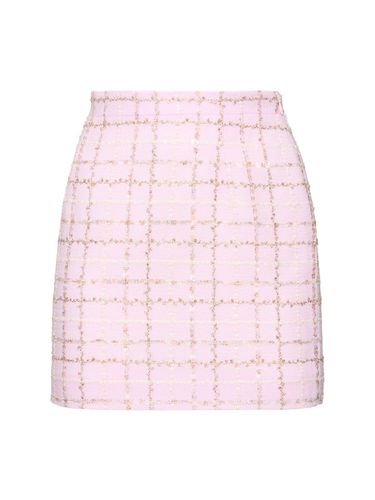 Sequined Checked Tweed Mini Skirt - ALESSANDRA RICH - Modalova