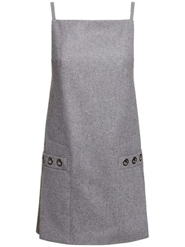 Wool Knit Embellished Mini Dress - MSGM - Modalova