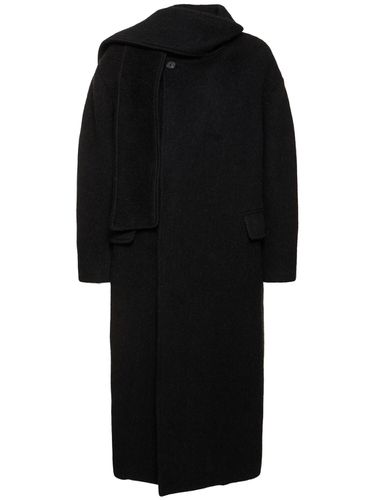 Wool Blend Long Coat W/scarf - MSGM - Modalova