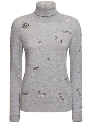 Maglia Collo Alto Con Ricami - MSGM - Modalova