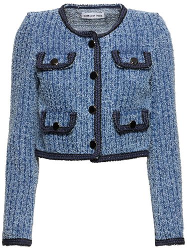 Textured Cotton Denim Jacket - SELF-PORTRAIT - Modalova