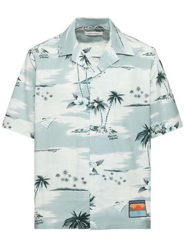 Printed Cotton Short Sleeve Shirt - MAISON KITSUNÉ - Modalova