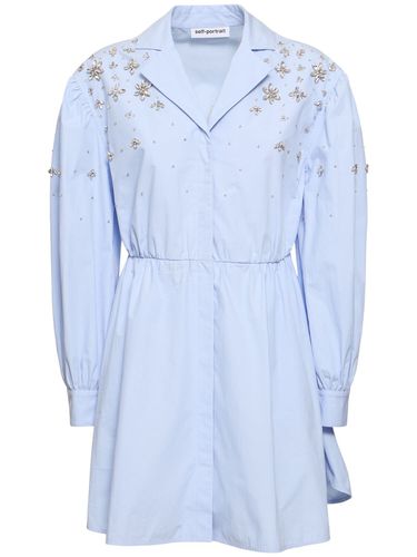 Embellished Cotton Mini Dress - SELF-PORTRAIT - Modalova