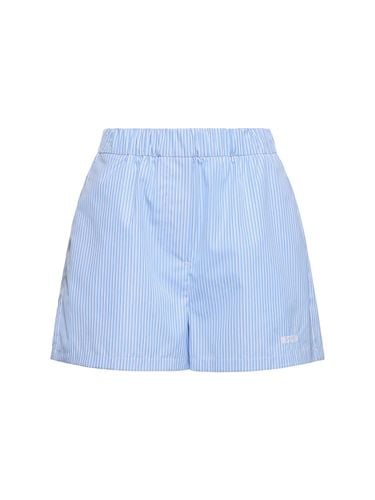 Cotton Poplin Shorts - MSGM - Modalova