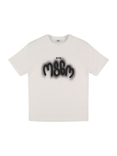 Bedrucktes T-shirt Aus Baumwolljersey - MSGM - Modalova