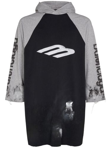 B Stencil Hooded Stretch Cotton T-shirt - BALENCIAGA - Modalova