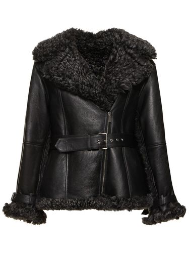 Giacca Reversibile In Shearling Con Cintura - ALBERTA FERRETTI - Modalova