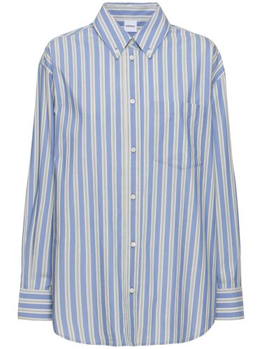 Striped Cotton Blend Poplin Shirt - ASPESI - Modalova