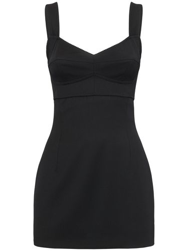 Compact Wool Blend Mini Dress W/corset - DOLCE & GABBANA - Modalova