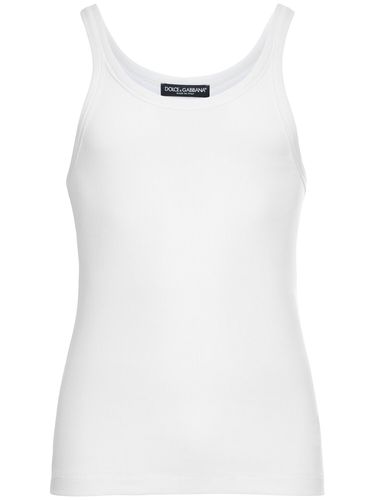 Tanktop Aus Geripptem Baumwolljersey - DOLCE & GABBANA - Modalova