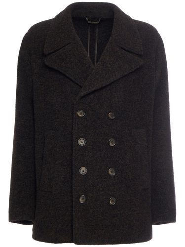 Peak Lapel Alpaca Blend Coat - DOLCE & GABBANA - Modalova