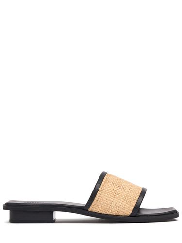 Mm Ona Leather & Raffia Slides - BEMBIEN - Modalova