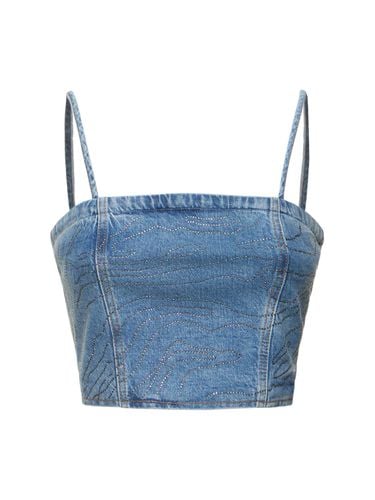 Emili Embellished Denim Top - ROTATE - Modalova