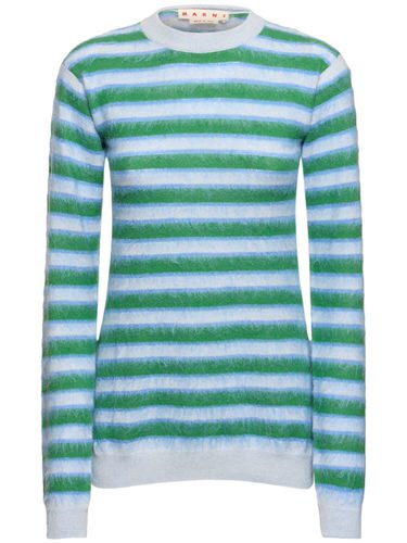 Striped Wool Blend Crewneck Sweater - MARNI - Modalova