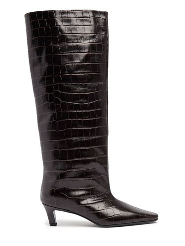 Mm Hohe Lederstiefel „the Wide Shaft“ - TOTEME - Modalova