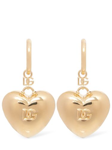 Orecchini Con Cuore Logato - DOLCE & GABBANA - Modalova