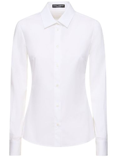 Stretch Cotton Poplin Shirt - DOLCE & GABBANA - Modalova