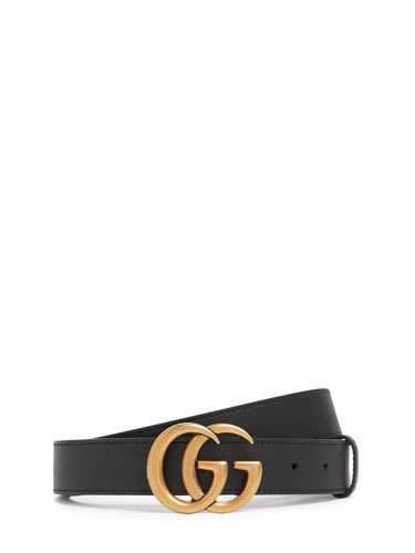 Cm Gg Buckle Leather Belt - GUCCI - Modalova