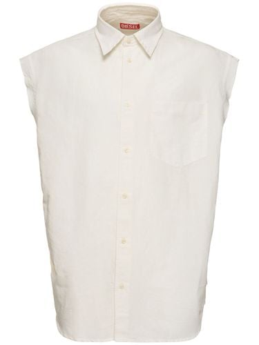 S-simens Sleeveless Cotton & Linen Shirt - DIESEL - Modalova