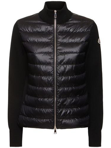 Gepolsterte Daunenjacke Aus Wollmischgewebe - MONCLER - Modalova