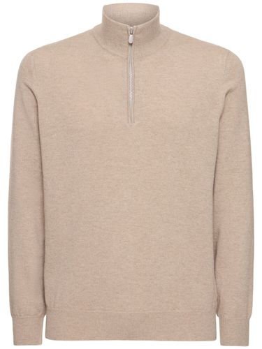 Maglia Collo Alto In Cashmere Con Mezza Zip - BRUNELLO CUCINELLI - Modalova