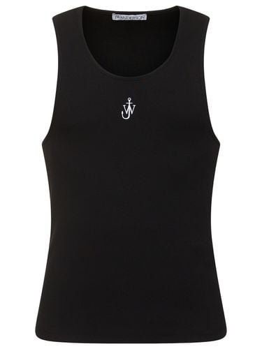 Tank Top In Cotone Stretch Con Logo Ricamato - JW ANDERSON - Modalova