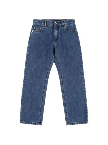 Pantalones De Denim De Algodón - DOLCE & GABBANA - Modalova