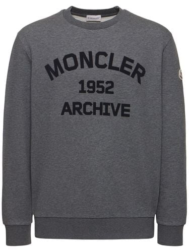 Felpa In Cotone Leggero Con Logo - MONCLER - Modalova