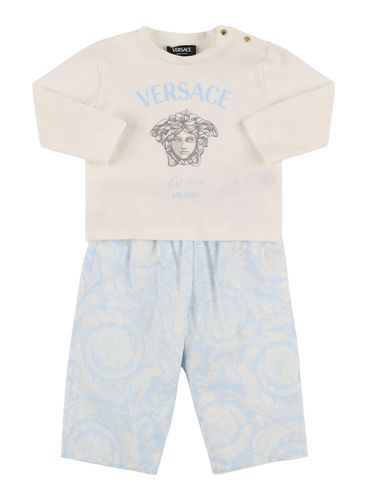 T-shirt Und Hose Aus Baumwolljersey Mit Druck - VERSACE - Modalova