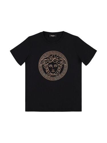 Camiseta De Jersey De Algodón Con Logo - VERSACE - Modalova