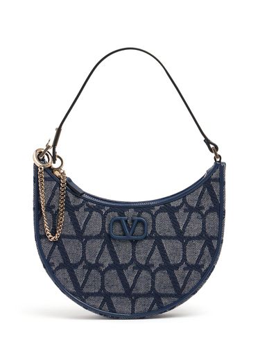 Bolso Hobo Mini V Logo De Denim - VALENTINO GARAVANI - Modalova