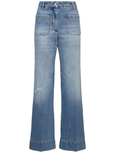 Jeans Larghi Alina In Denim A Vita Alta - VICTORIA BECKHAM - Modalova