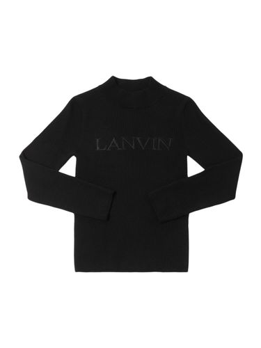 Suéter De Punto De Viscosa Con Logo - LANVIN - Modalova