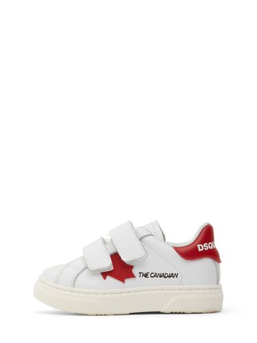 Sneakers De Piel Estampada Con Correas - DSQUARED2 - Modalova