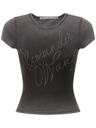 T-shirt In Cotone Con Decorazioni - ALEXANDER WANG - Modalova