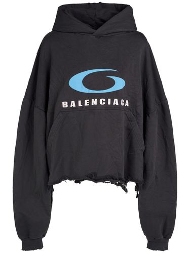 Sudadera Corta De Algodón Con Capucha - BALENCIAGA - Modalova